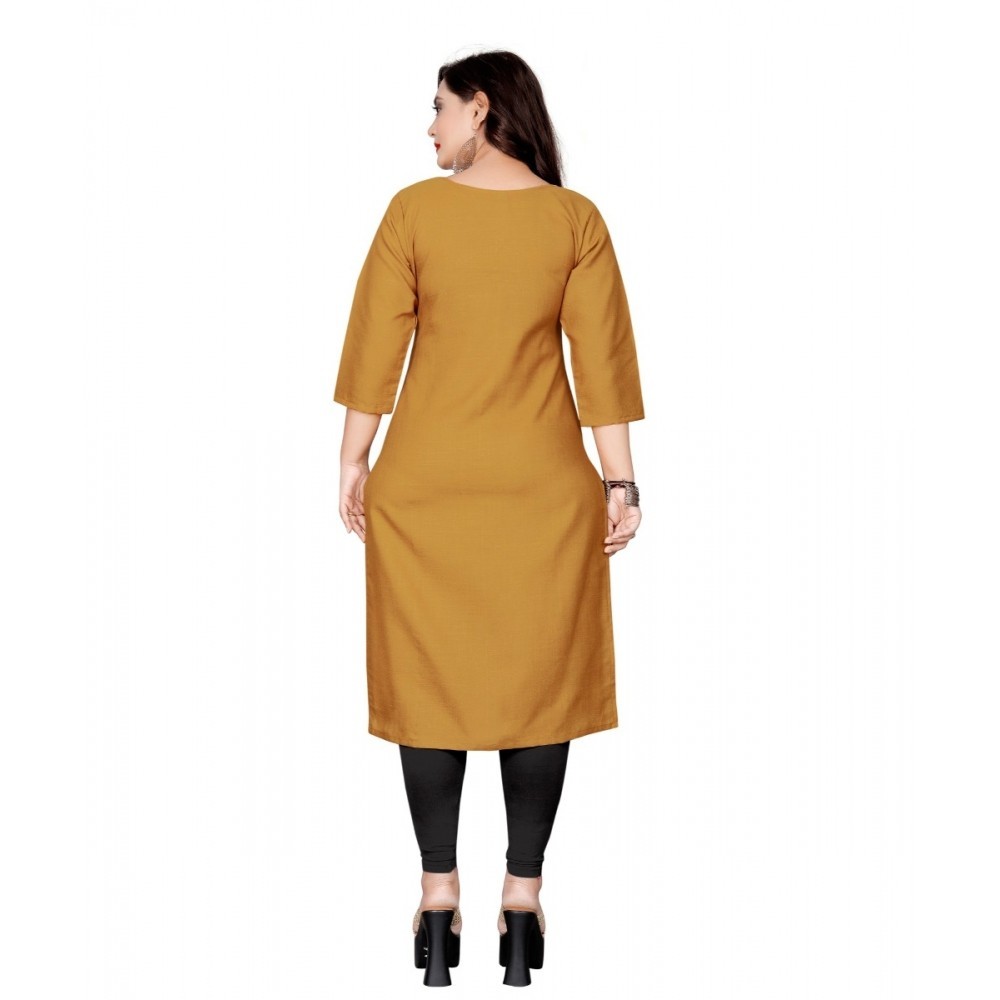 Women's Cotton Soild Straight Kurti
