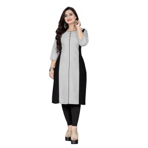 Women's Cotton Soild Straight Kurti