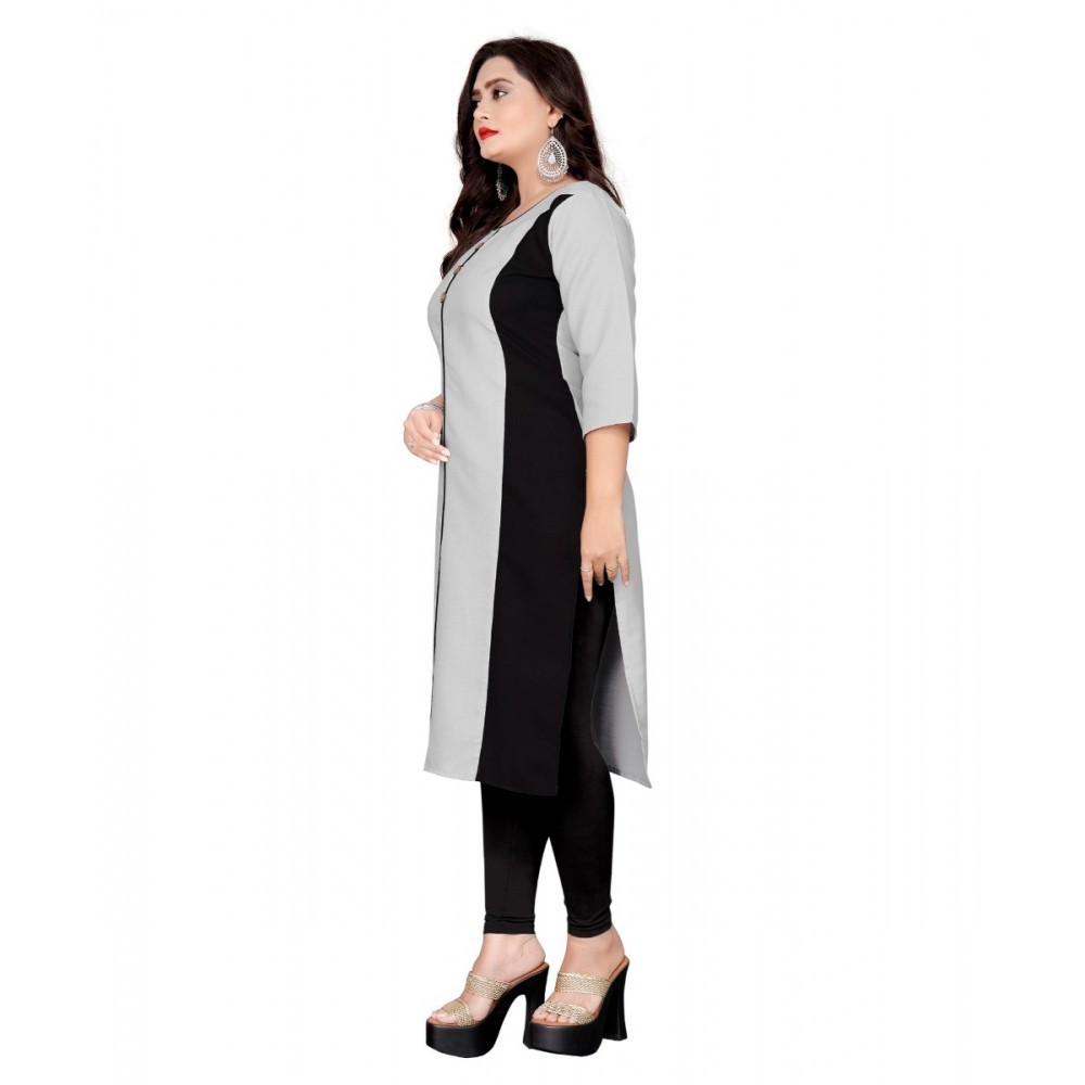 Women's Cotton Soild Straight Kurti