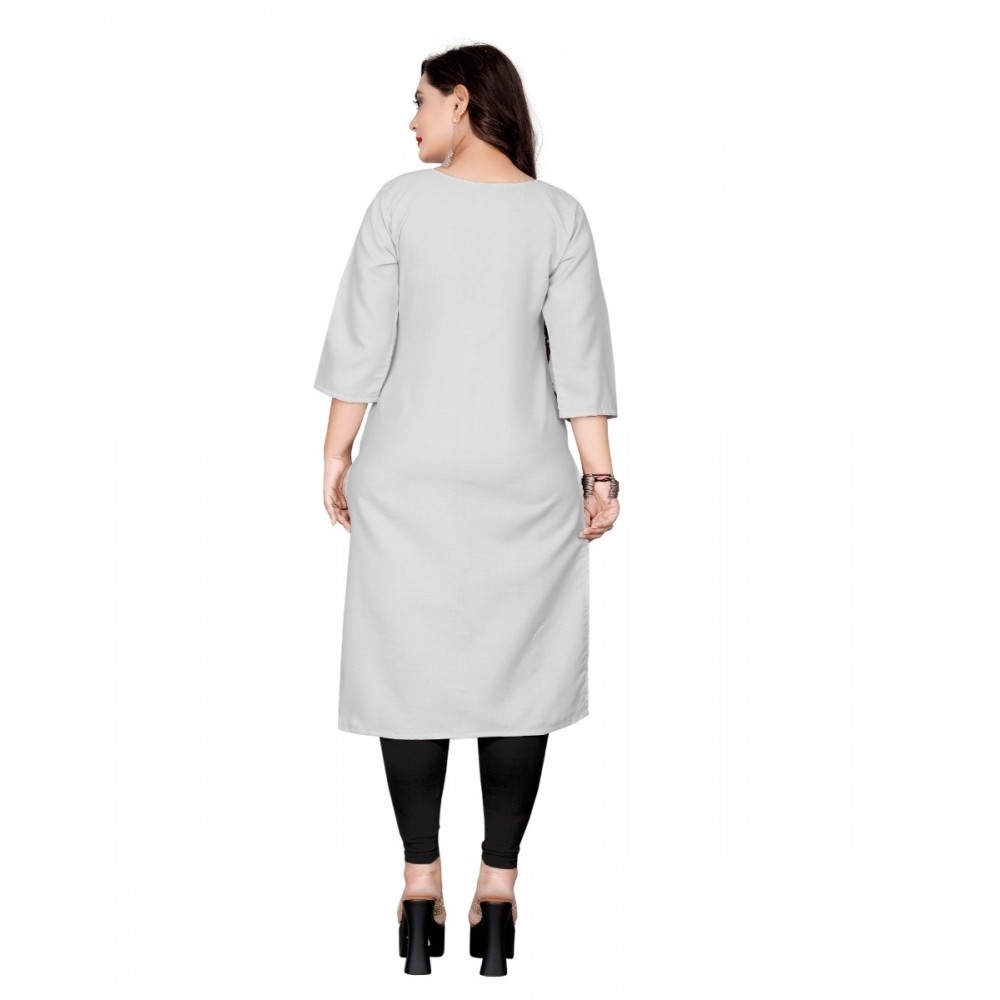 Women's Cotton Soild Straight Kurti