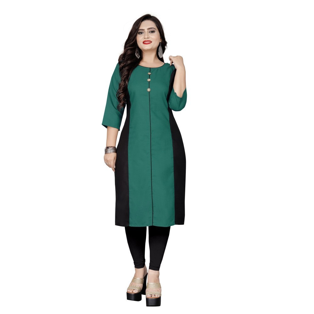 Women's Cotton Soild Straight Kurti