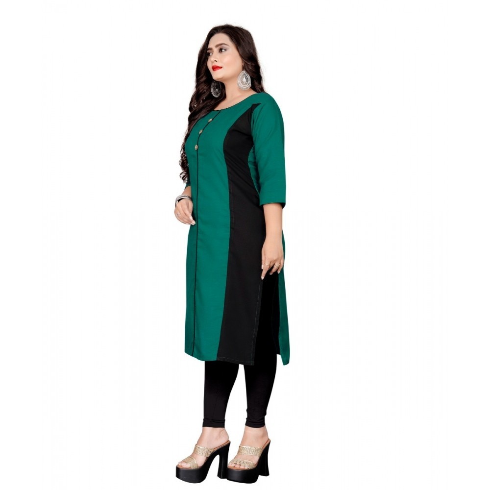 Women's Cotton Soild Straight Kurti