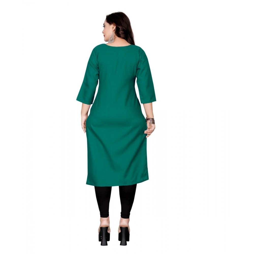 Women's Cotton Soild Straight Kurti