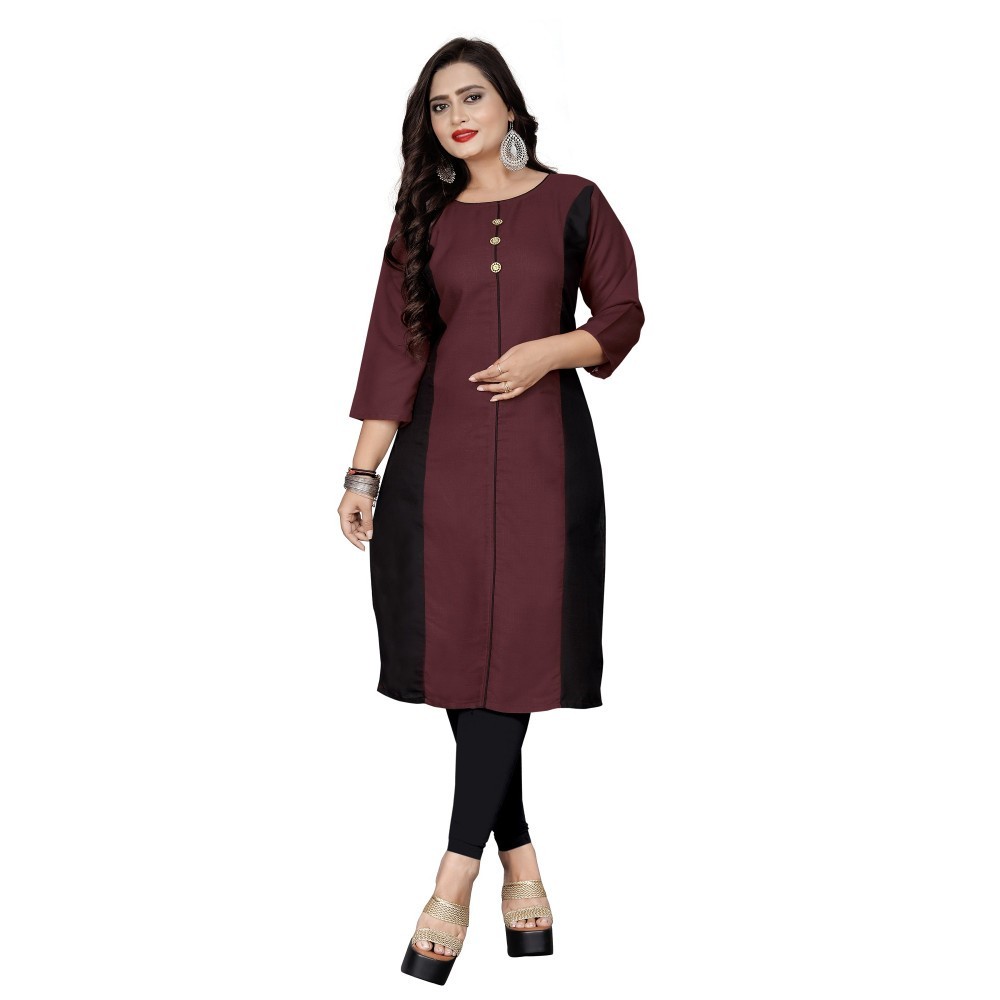 Women's Cotton Soild Straight Kurti