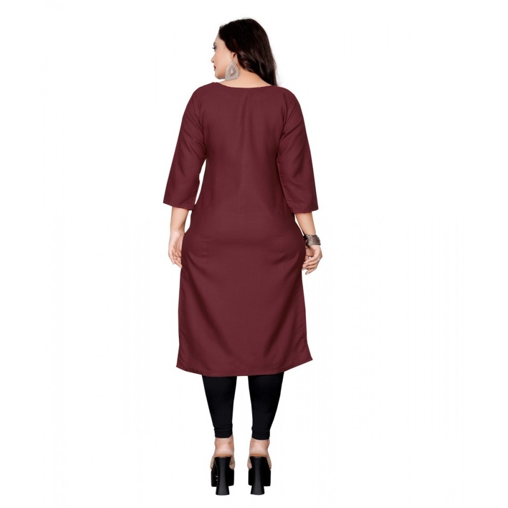 Women's Cotton Soild Straight Kurti