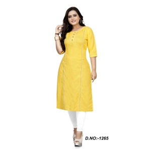 Women's Cotton Soild A-Line Kurti