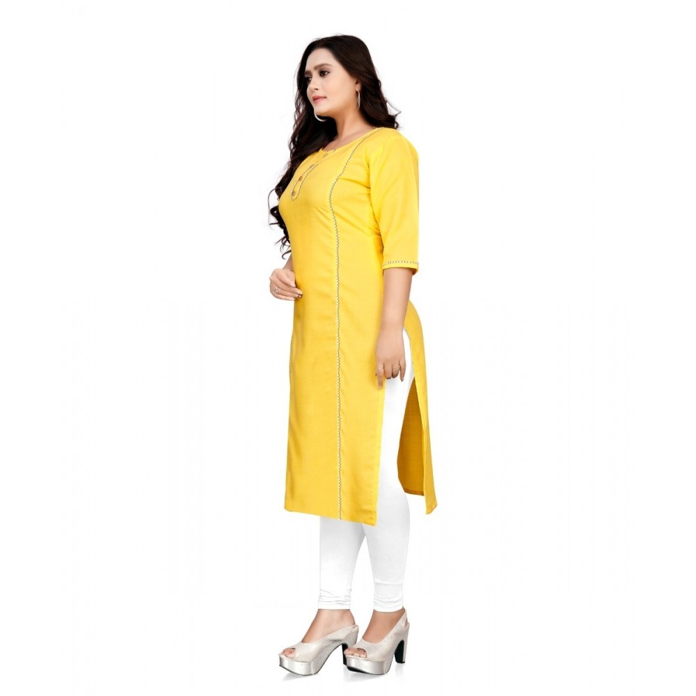 Women's Cotton Soild A-Line Kurti