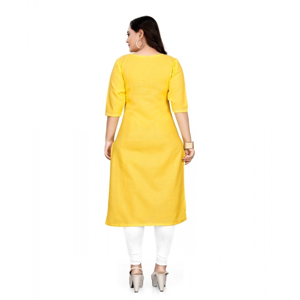 Women's Cotton Soild A-Line Kurti