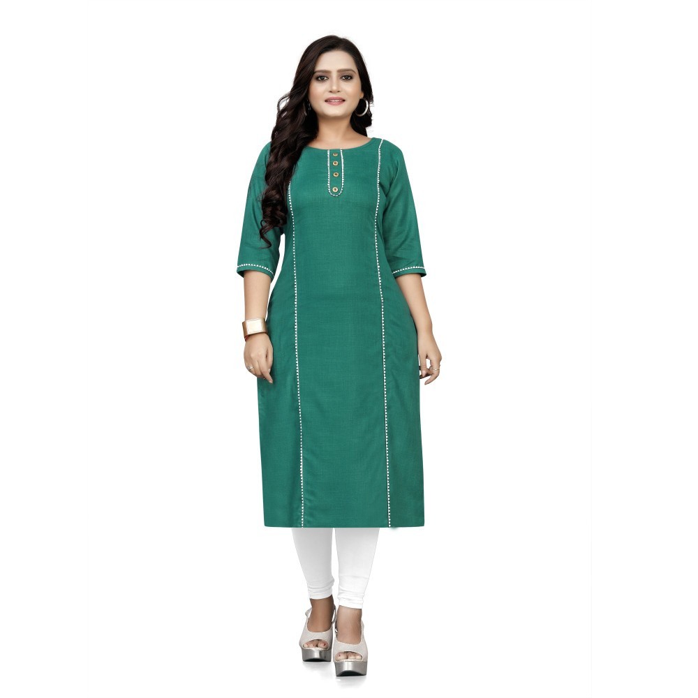 Women's Cotton Soild A-Line Kurti
