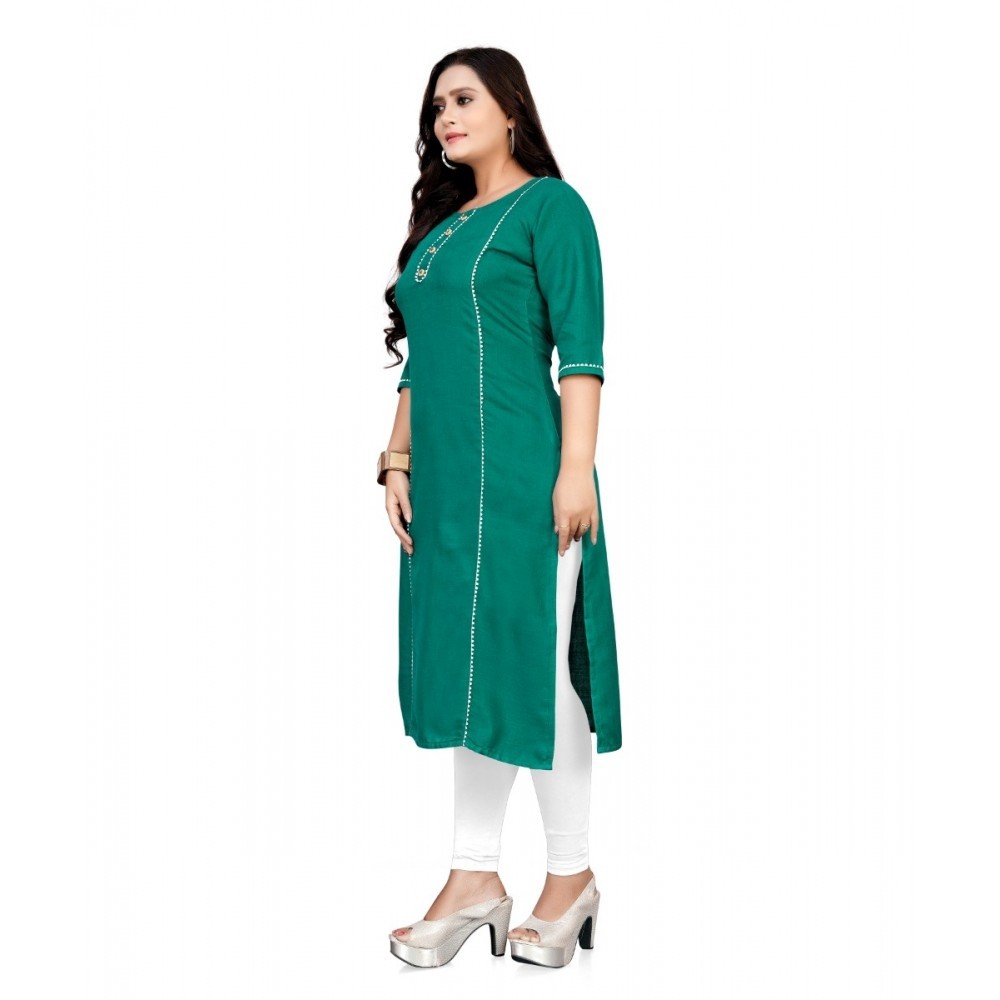 Women's Cotton Soild A-Line Kurti