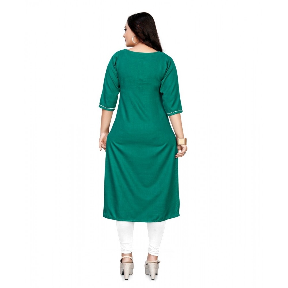 Women's Cotton Soild A-Line Kurti
