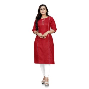 Women's Cotton Soild A-Line Kurti