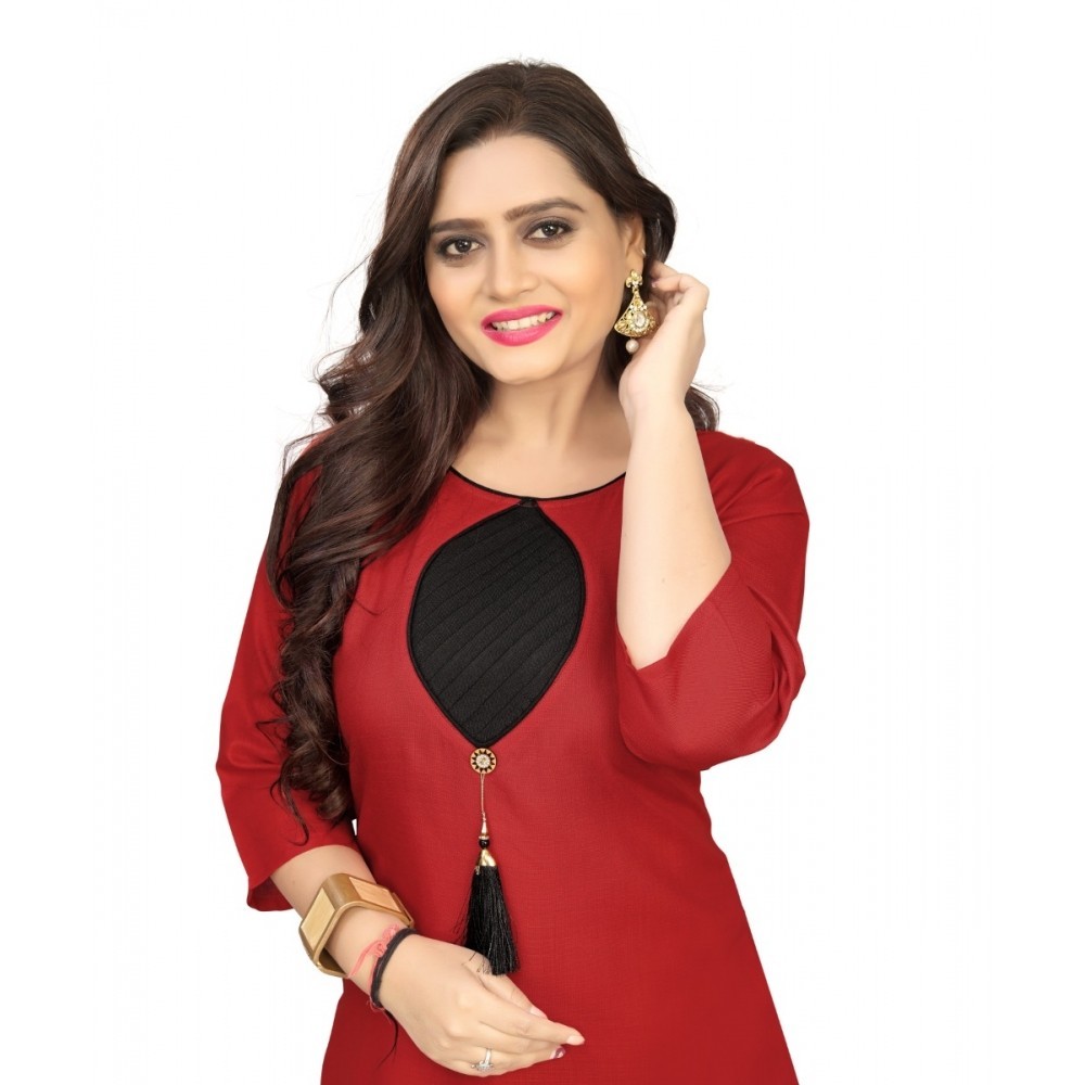 Women's Cotton Soild A-Line Kurti