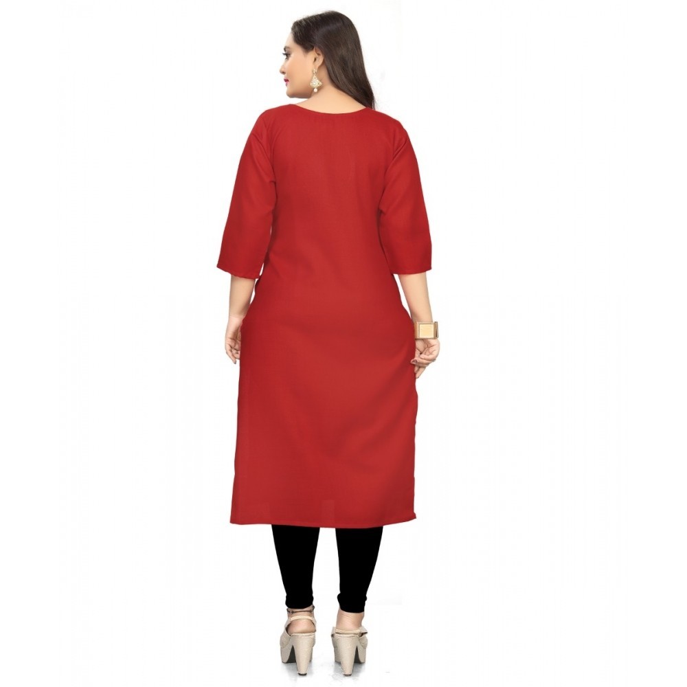 Women's Cotton Soild A-Line Kurti