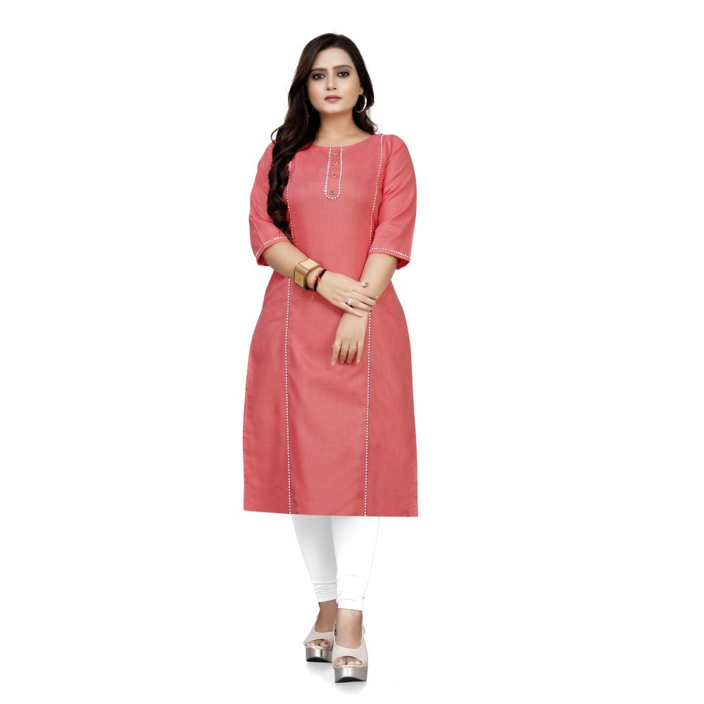 Women's Cotton Soild A-Line Kurti