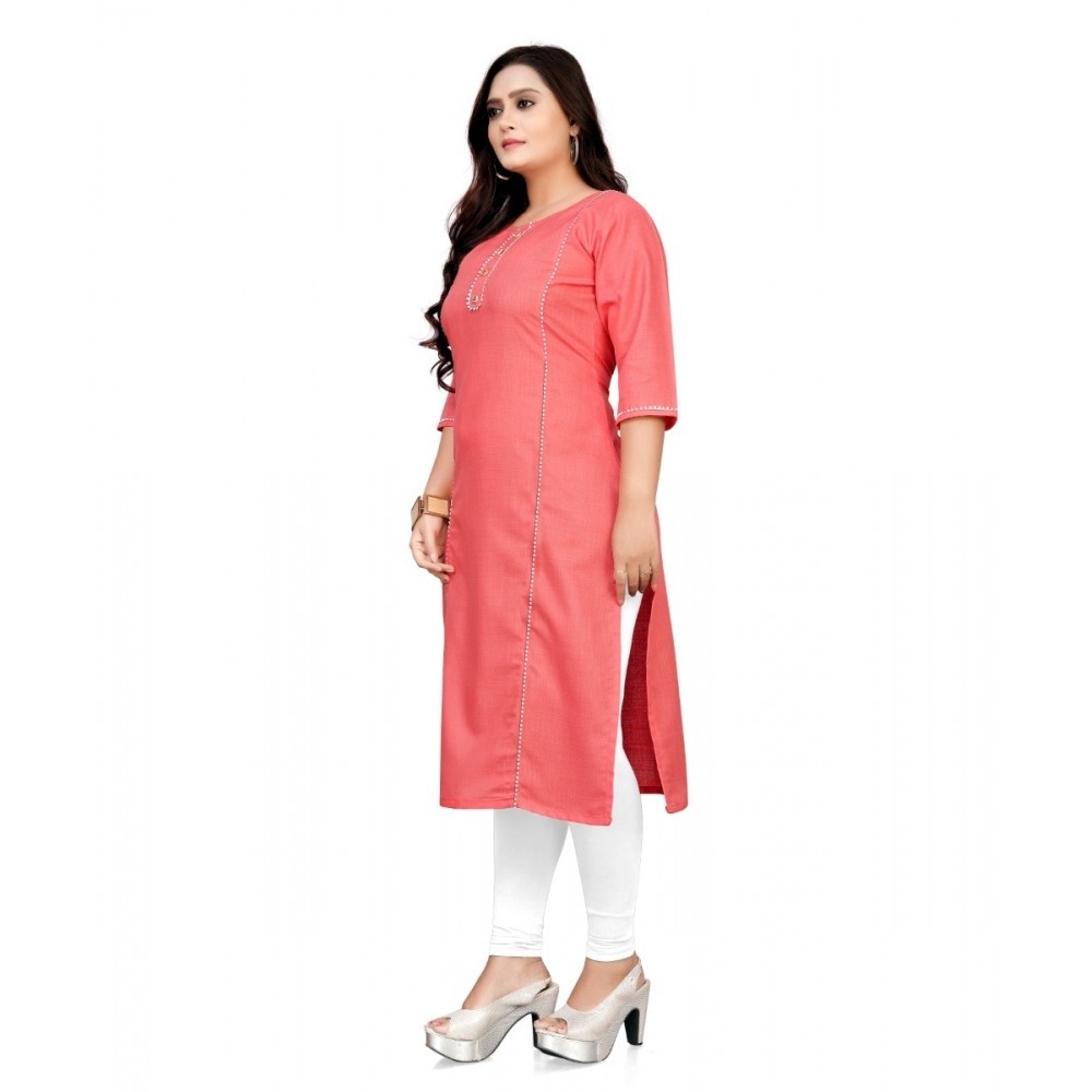 Women's Cotton Soild A-Line Kurti
