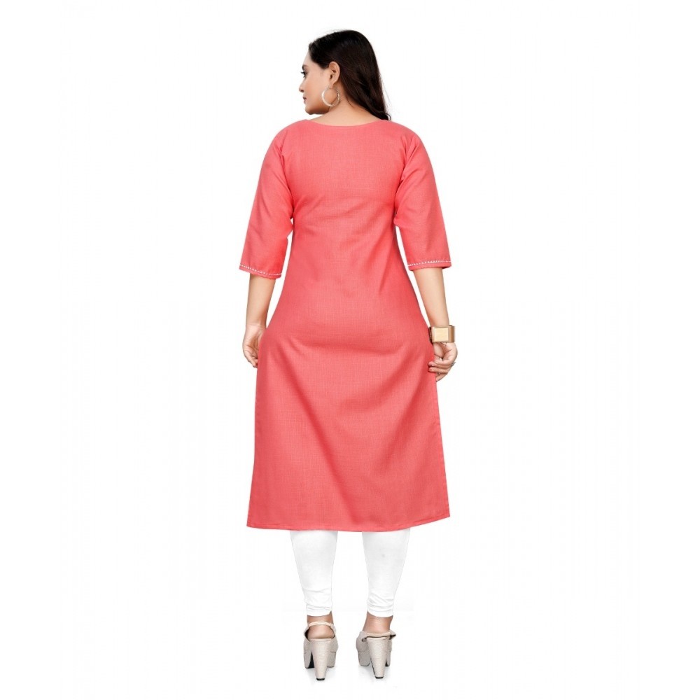 Women's Cotton Soild A-Line Kurti