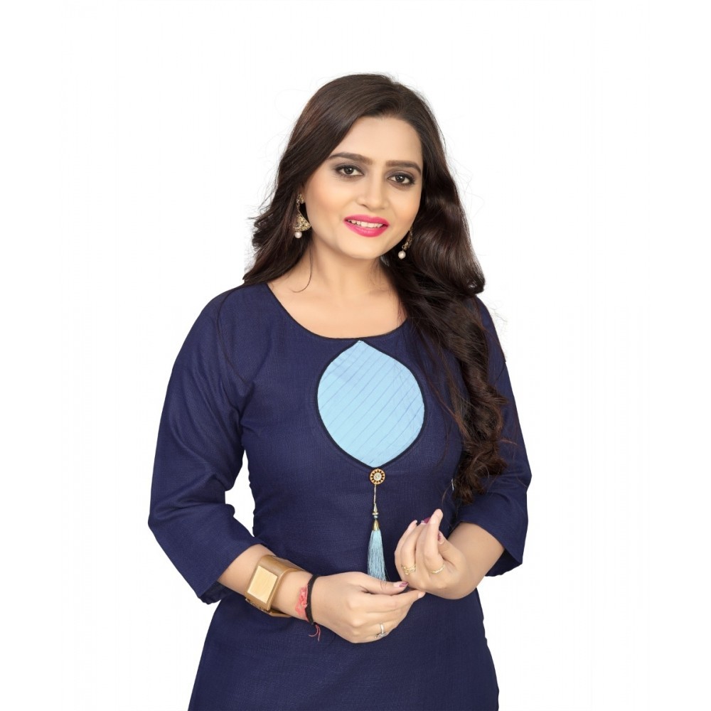 Women's Cotton Soild A-Line Kurti