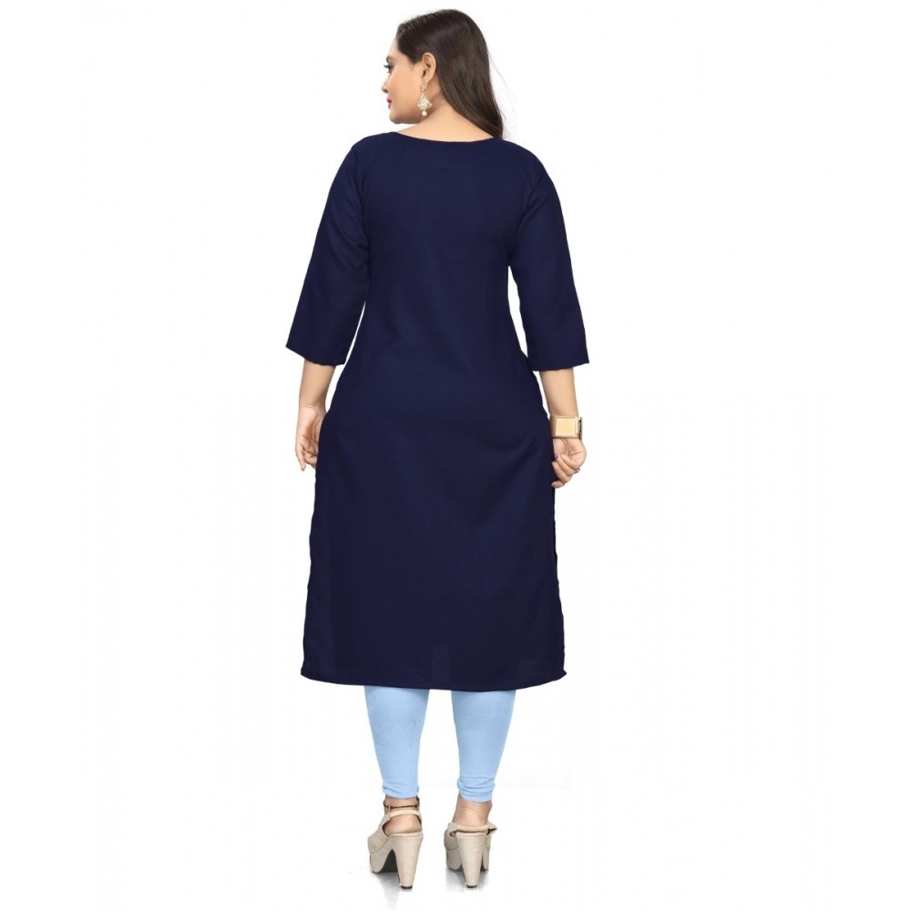 Women's Cotton Soild A-Line Kurti