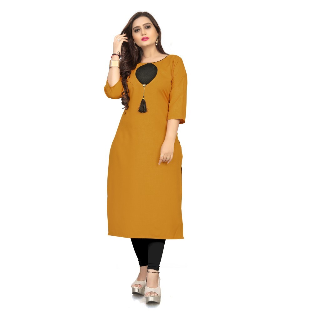 Women's Cotton Soild A-Line Kurti