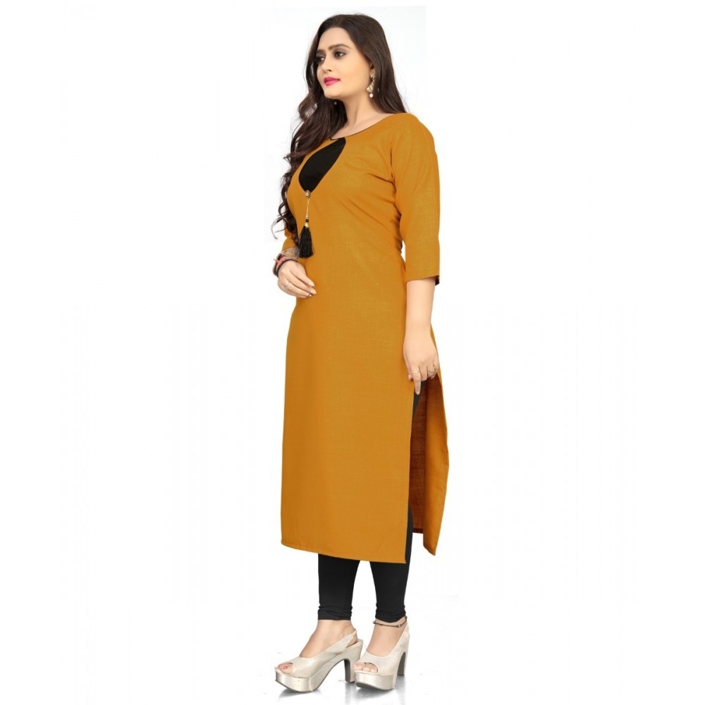 Women's Cotton Soild A-Line Kurti
