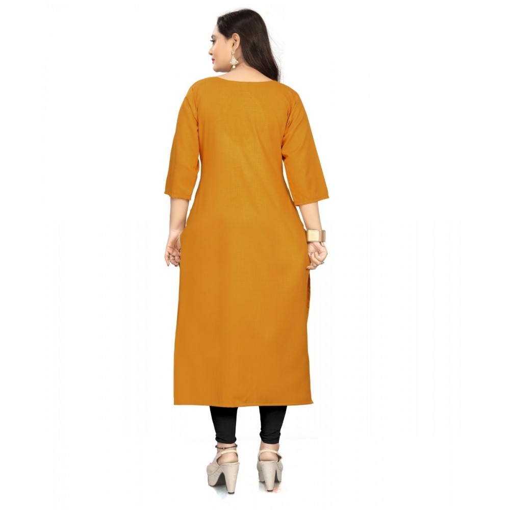Women's Cotton Soild A-Line Kurti