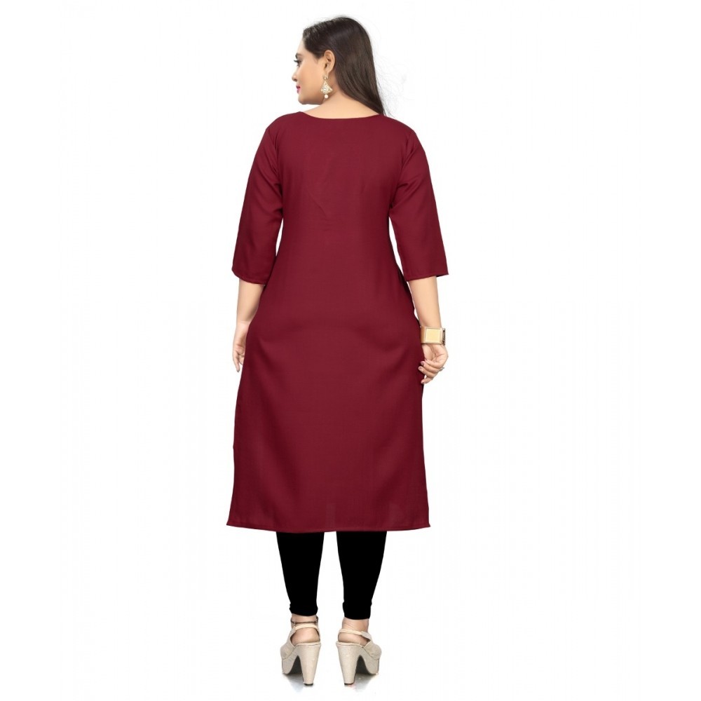 Women's Cotton Soild A-Line Kurti