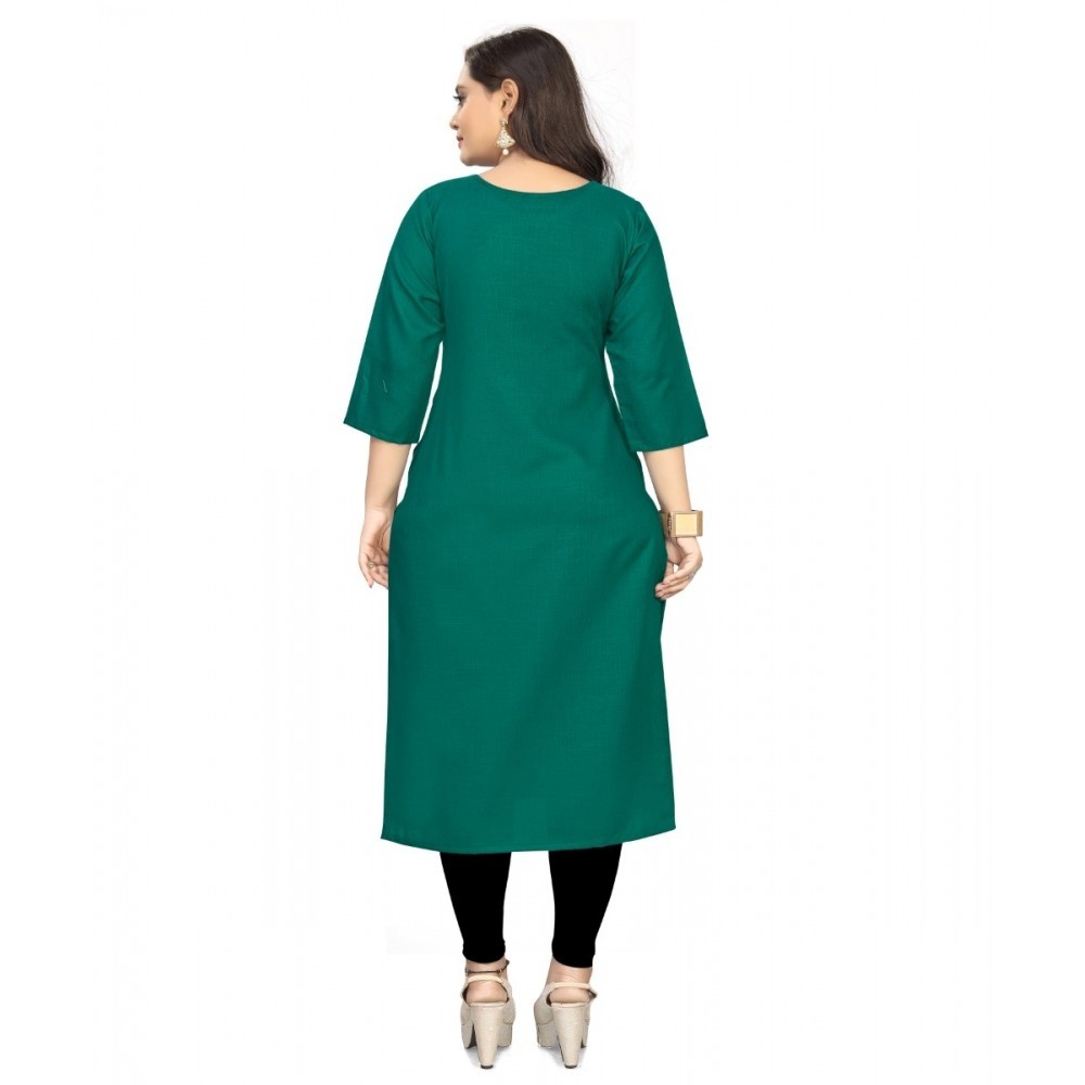 Women's Cotton Soild A-Line Kurti