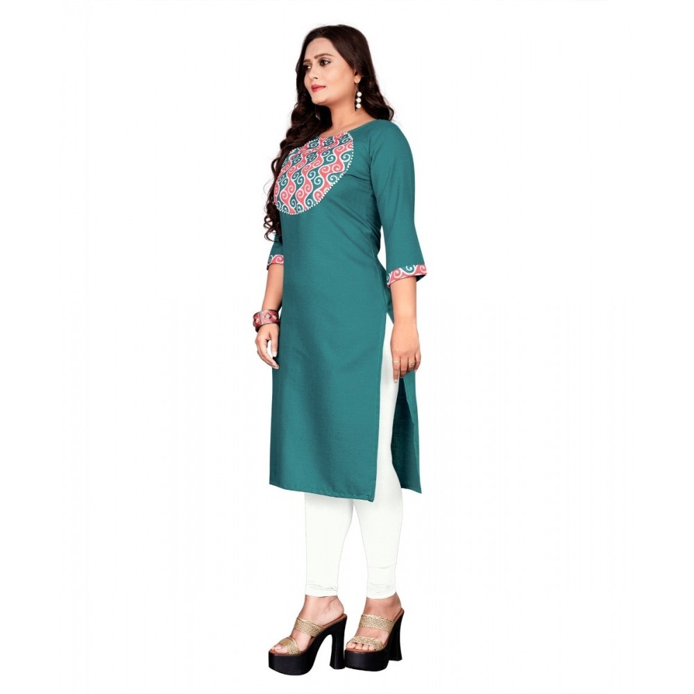 Women's Cotton Printed Straight Kurti