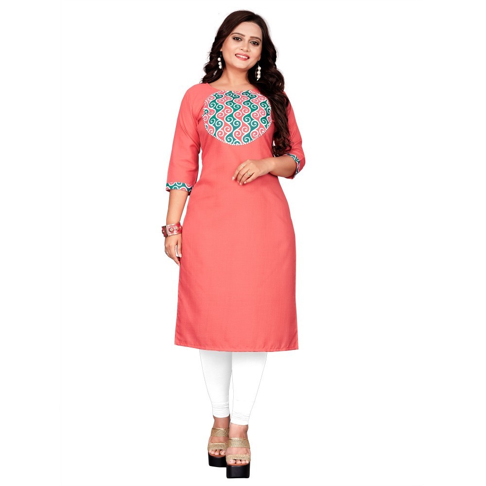 Women's Cotton Printed Straight Kurti