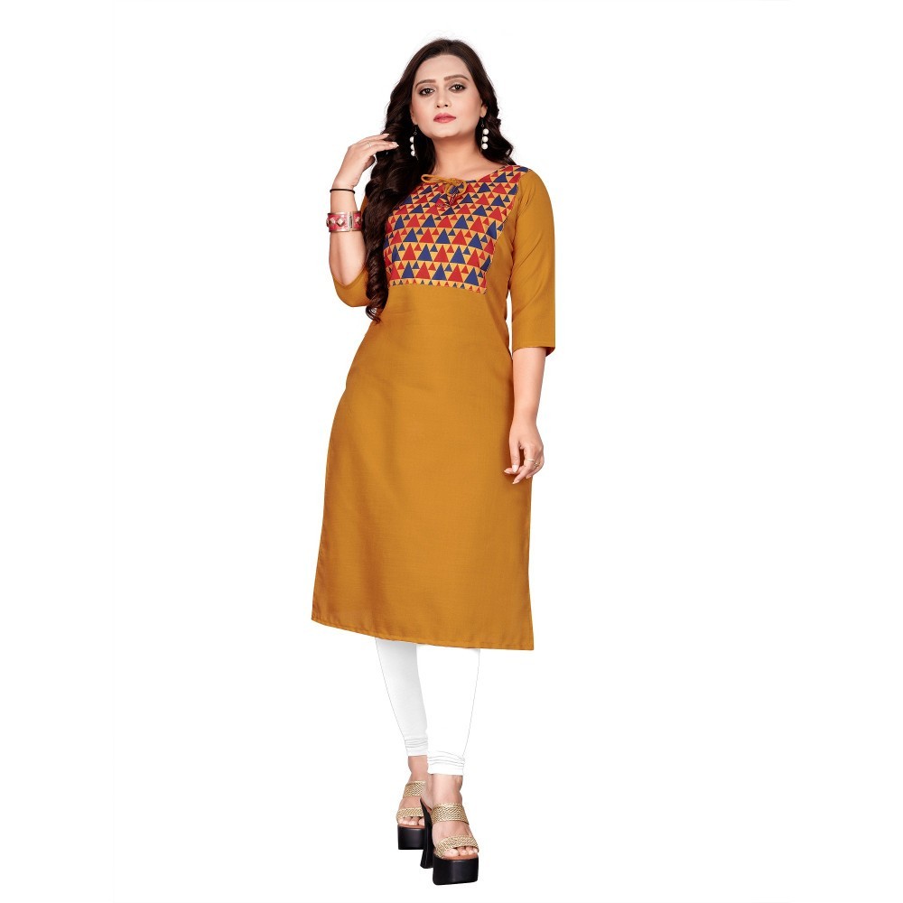 Women's Cotton Printed Straight Kurti