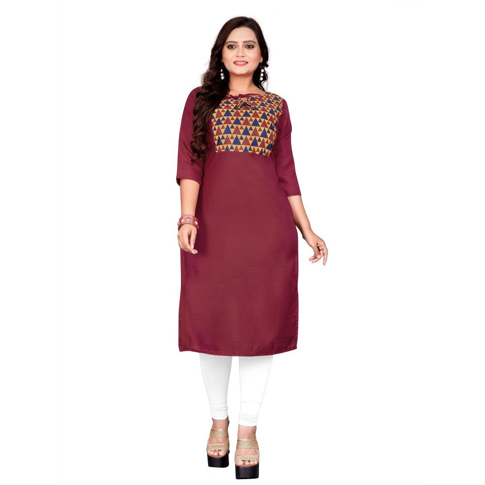 Women's Cotton Printed Straight Kurti