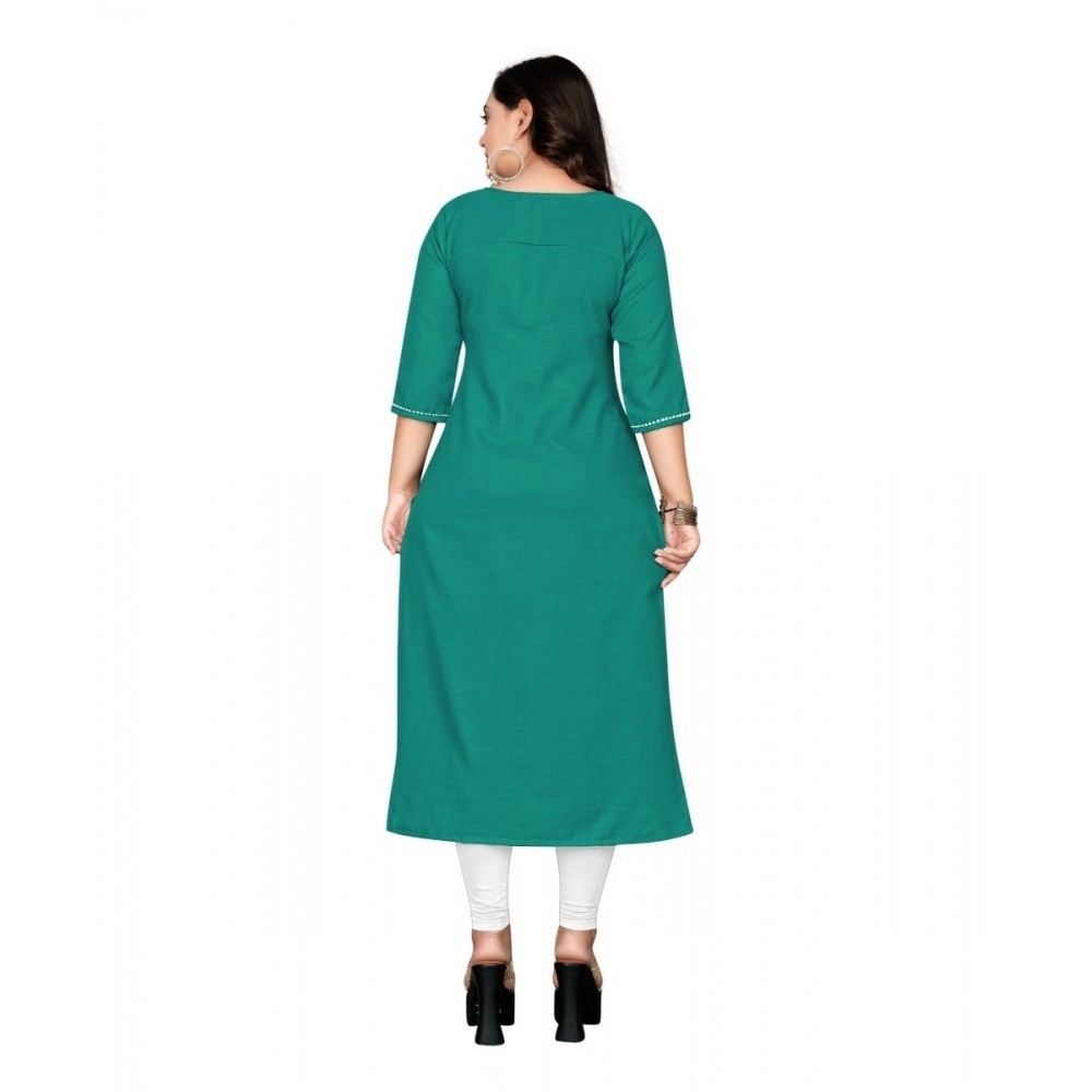 Women's Cotton Embroidery Straight Kurti