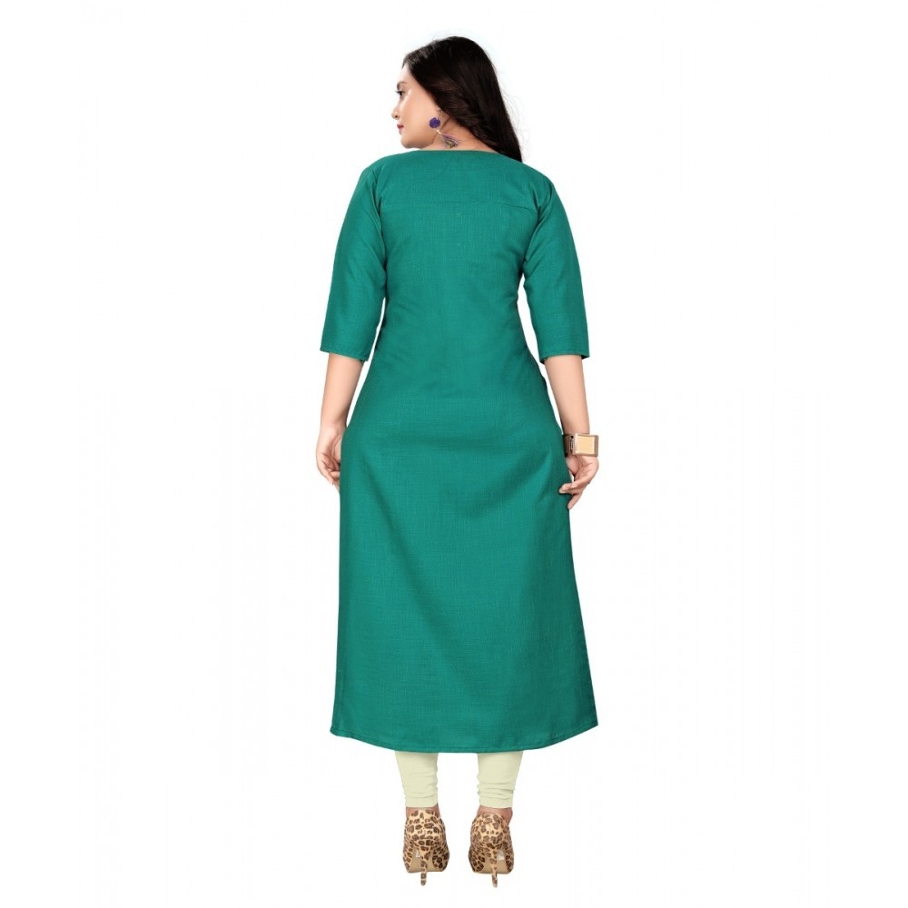 Women's Cotton Embroidery Straight Kurti
