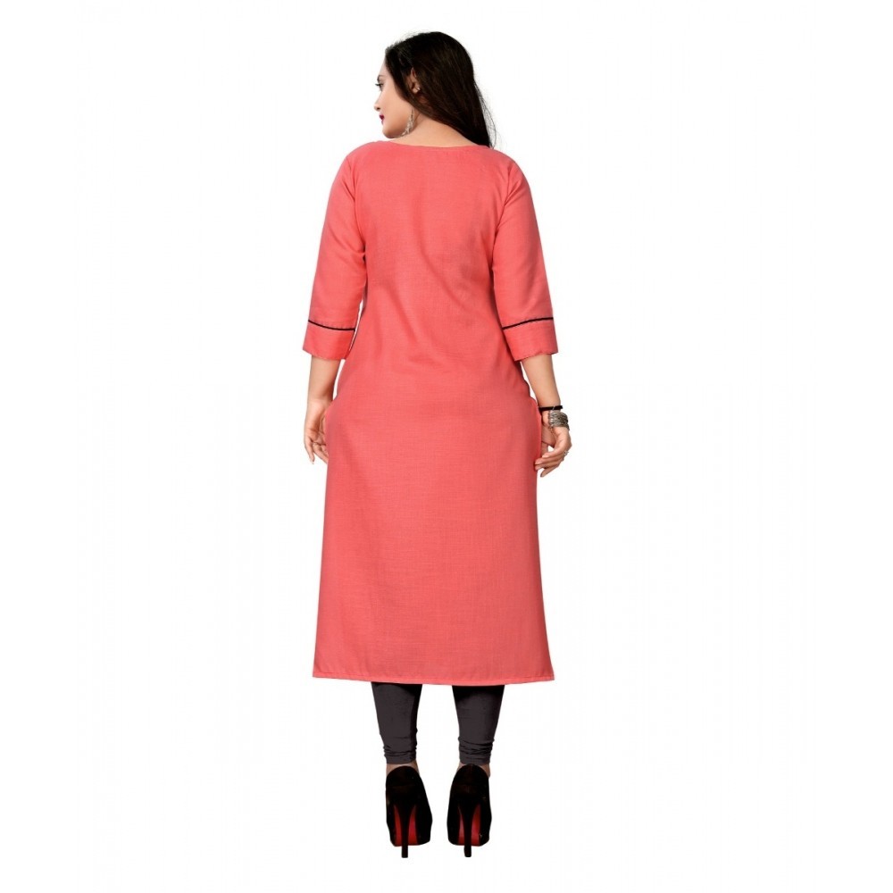 Women's Cotton Embroidery Straight Kurti