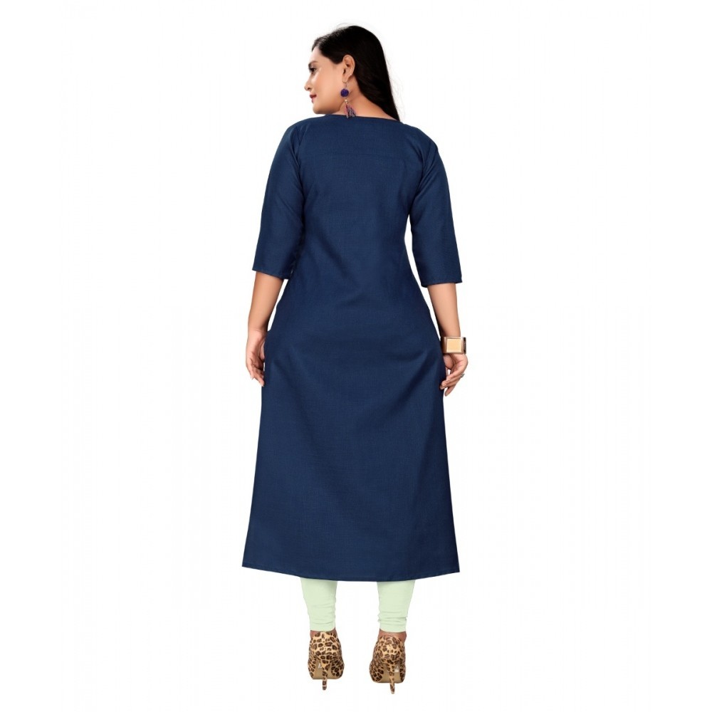 Women's Cotton Embroidery Straight Kurti