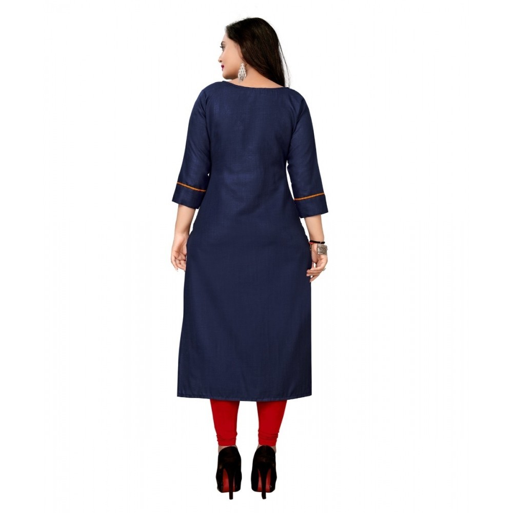 Women's Cotton Embroidery Straight Kurti