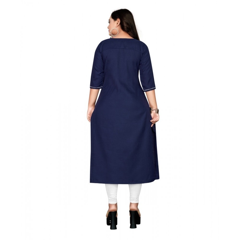 Women's Cotton Embroidery Straight Kurti