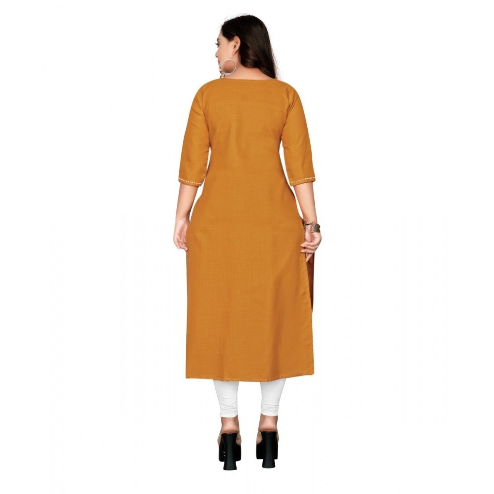 Women's Cotton Embroidery Straight Kurti