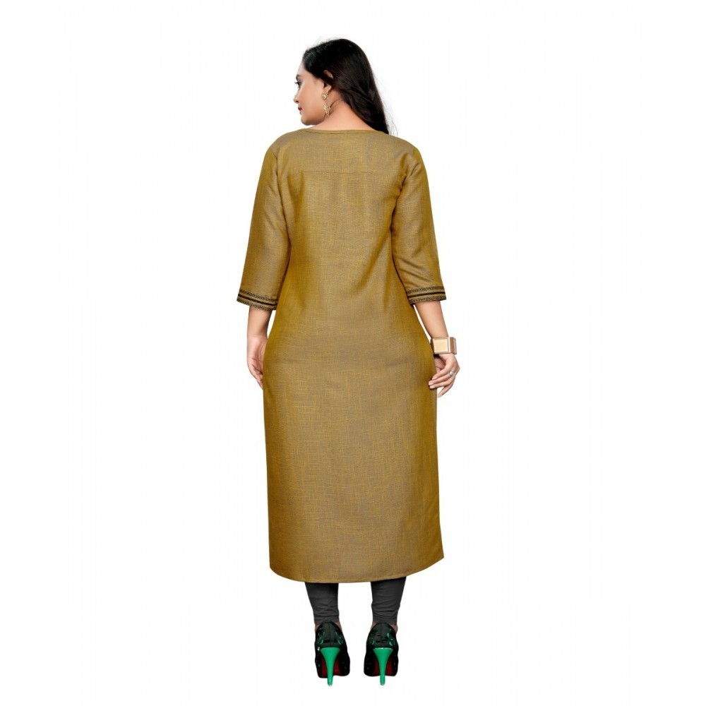 Women's Cotton Embroidery Straight Kurti