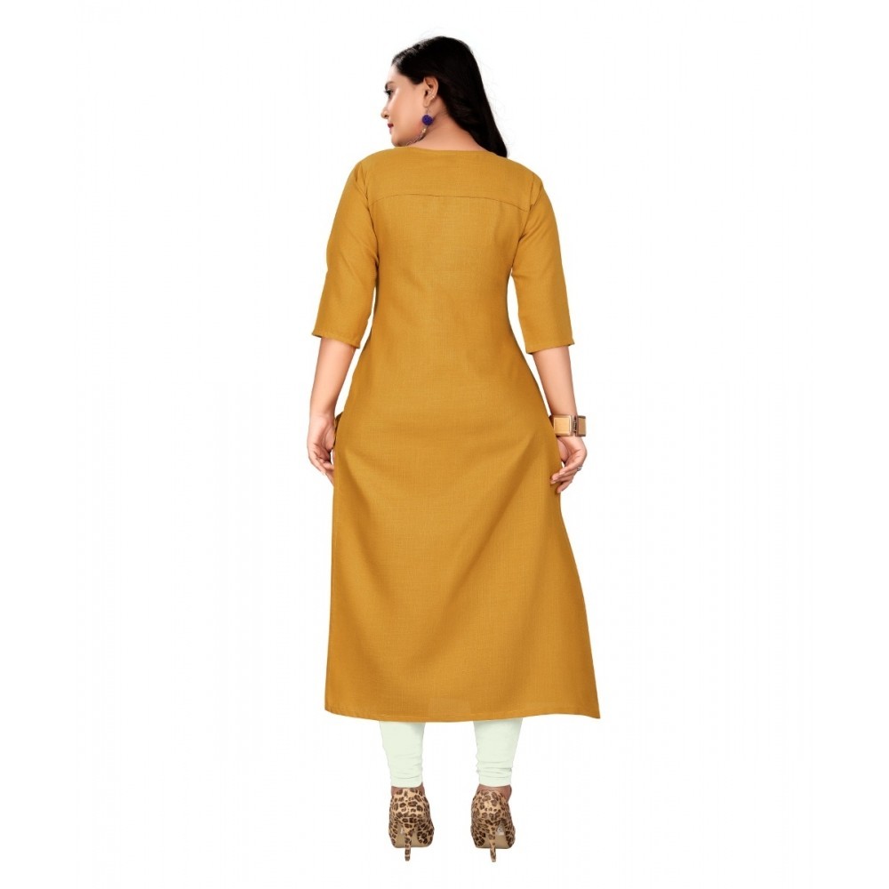 Women's Cotton Embroidery Straight Kurti
