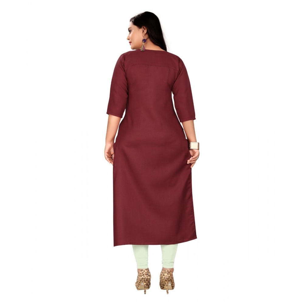 Women's Cotton Embroidery Straight Kurti