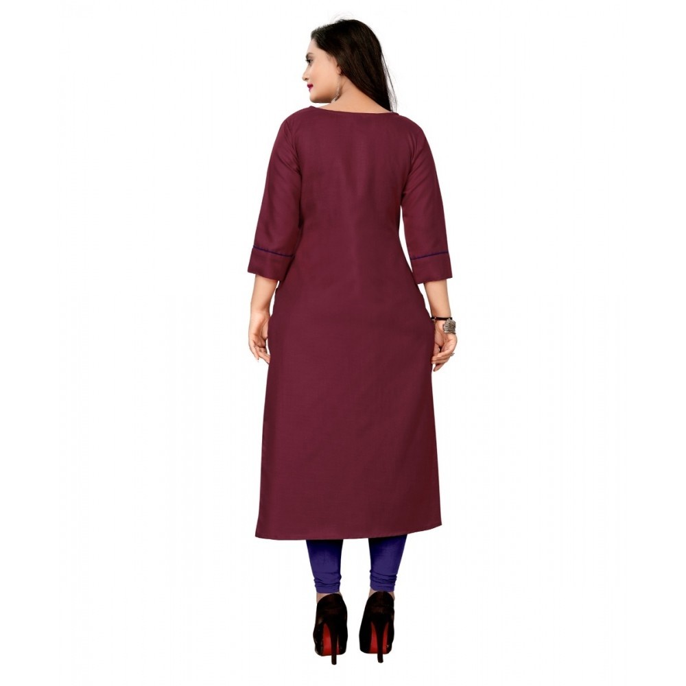 Women's Cotton Embroidery Straight Kurti