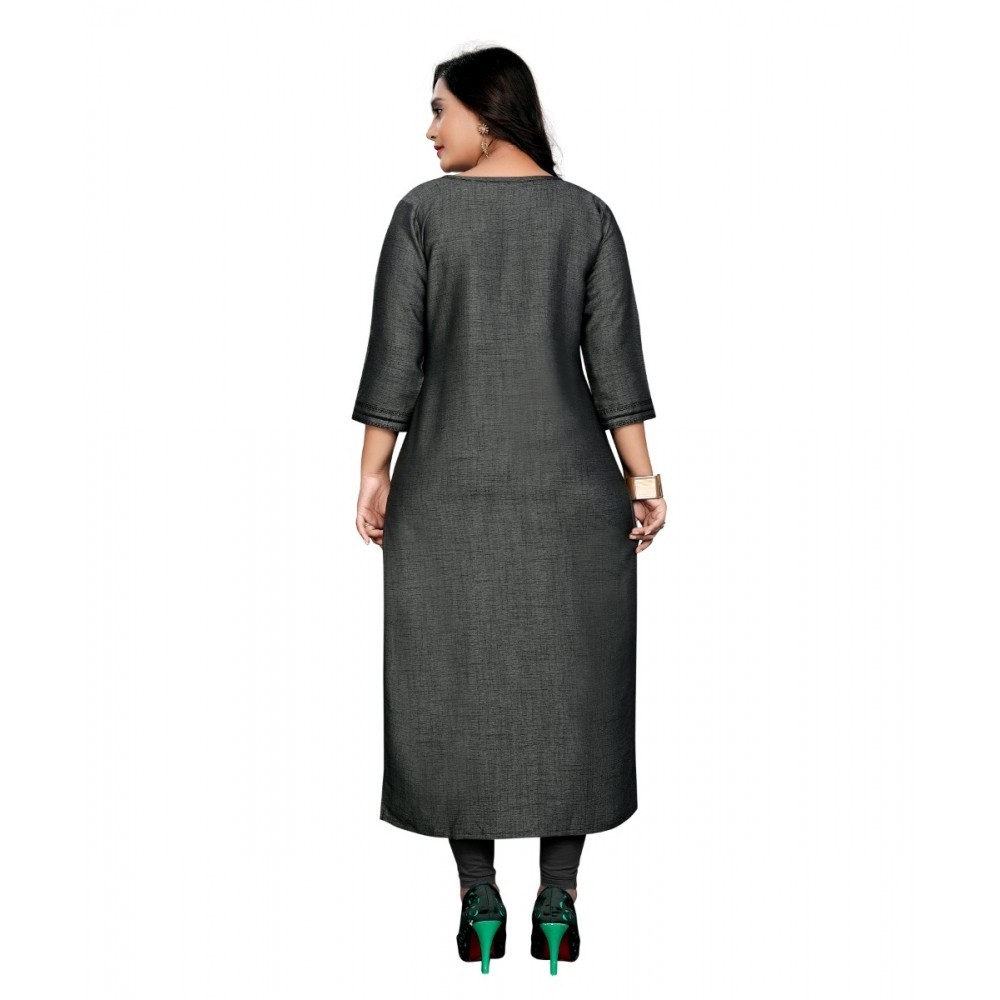 Women's Cotton Embroidery Straight Kurti