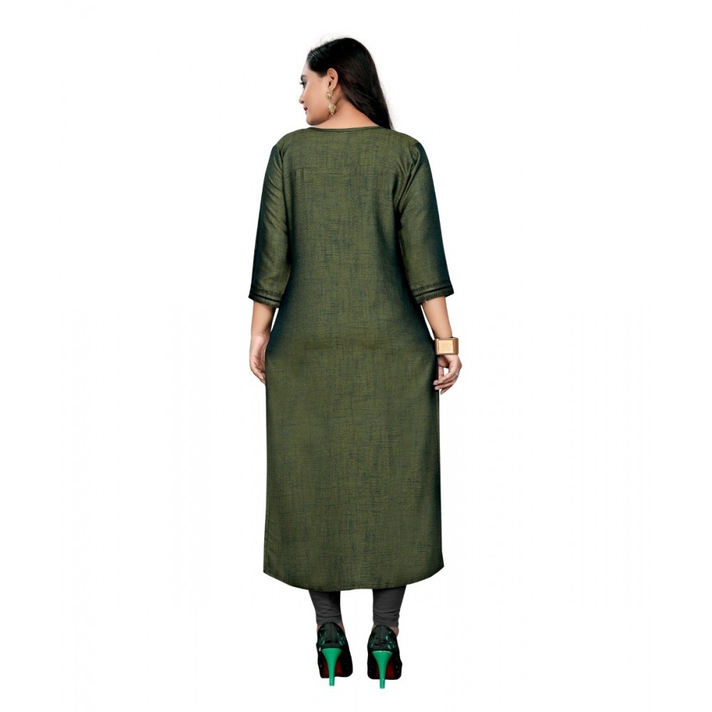 Women's Cotton Embroidery Straight Kurti