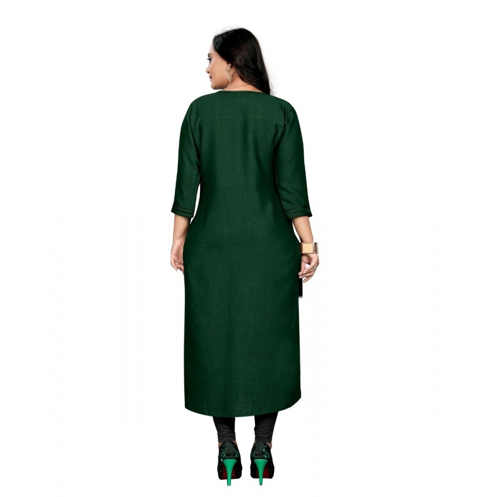 Women's Cotton Embroidery Straight Kurti