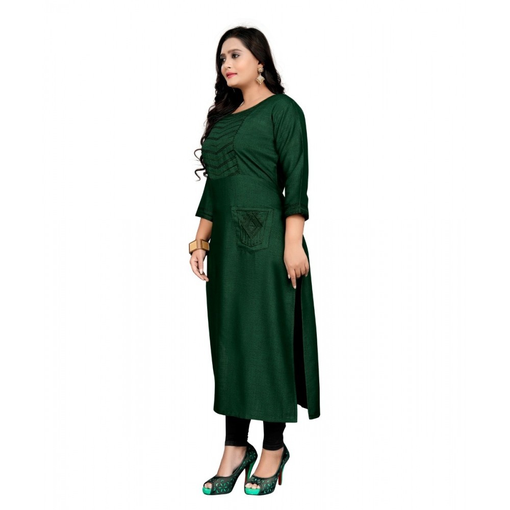 Women's Cotton Embroidery Straight Kurti