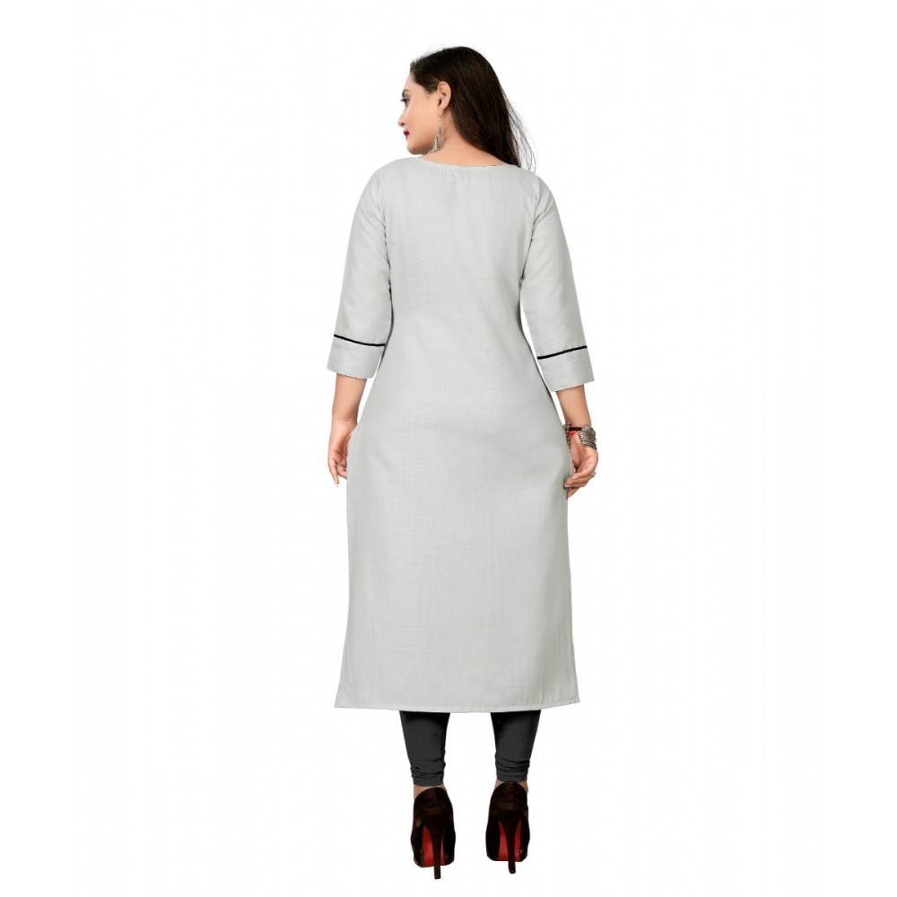 Women's Cotton Embroidery Straight Kurti