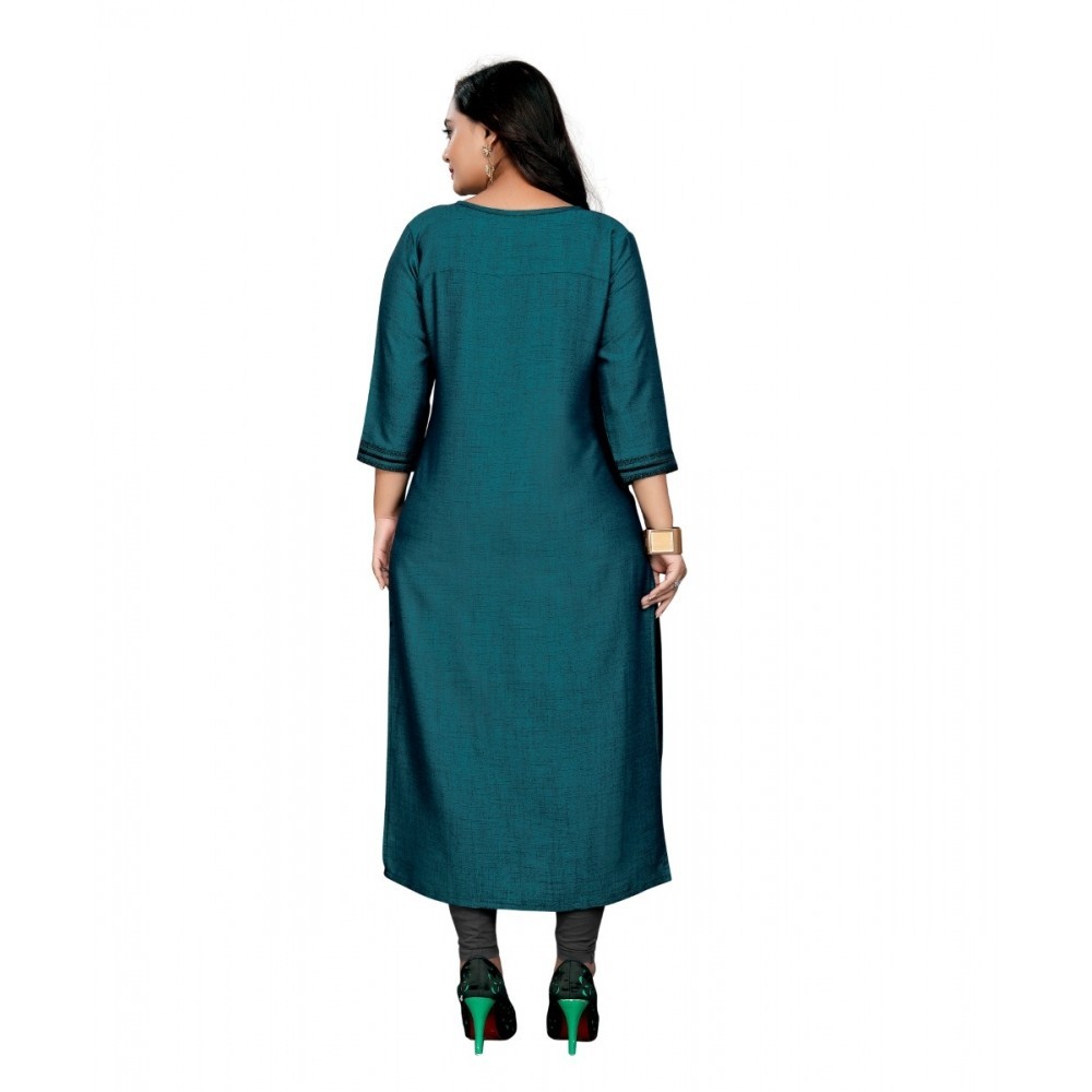 Women's Cotton Embroidery Straight Kurti