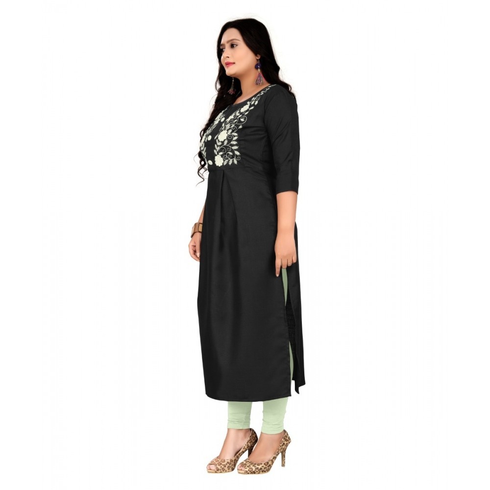 Women's Cotton Embroidery Straight Kurti